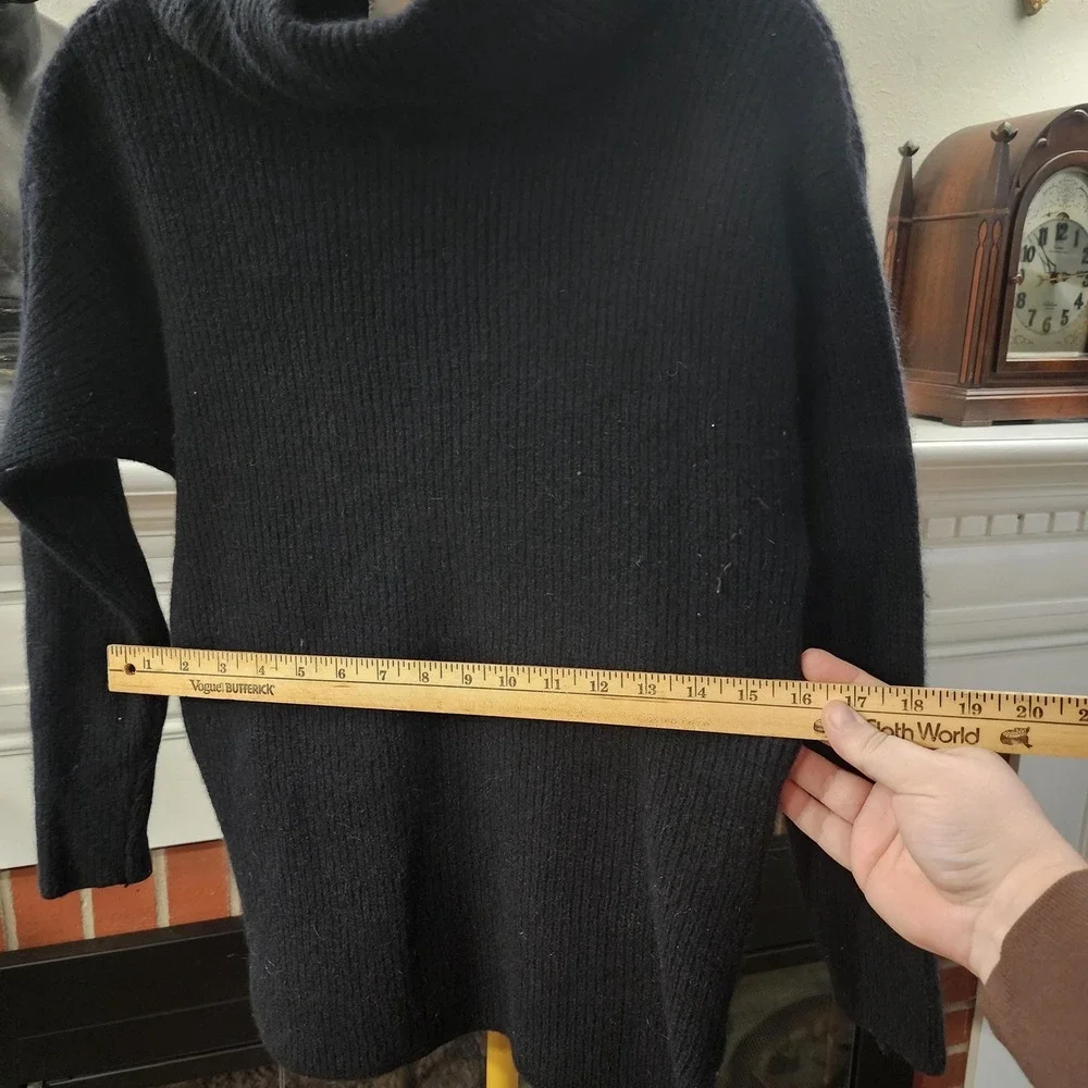Crazy Horse Vintage‎ Black Turtleneck Sweater Lambswool Angora Knit Womens Small